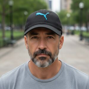 Puma Mens Fitted Hat Black Stretch Size OS Adjustable Cap